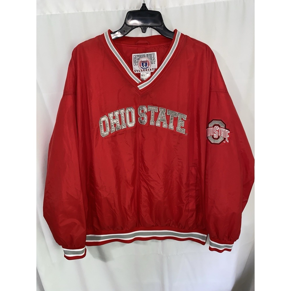 Vtg Ohio State Buckeyes Windbreaker Pullover Jacket Collegiate Mens XL
